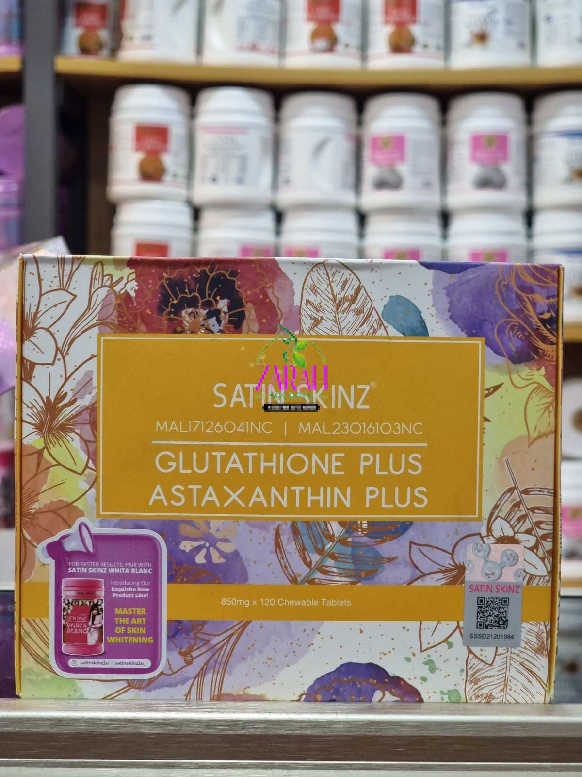 Satin Skinz Gluta Tabs Glutathione Whitening Supplement. 2 in 1 Glutathione + Astaxanthin supplements