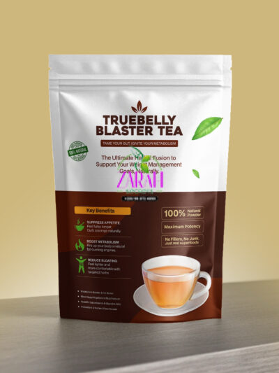 TRUEBELLY BLASTER TEA (10 days supply )(Please note that the image shown on the website is just a mockup image.(graphic design) the product doesn’t come in same branded image. It comes in a foil zip lock pouches)