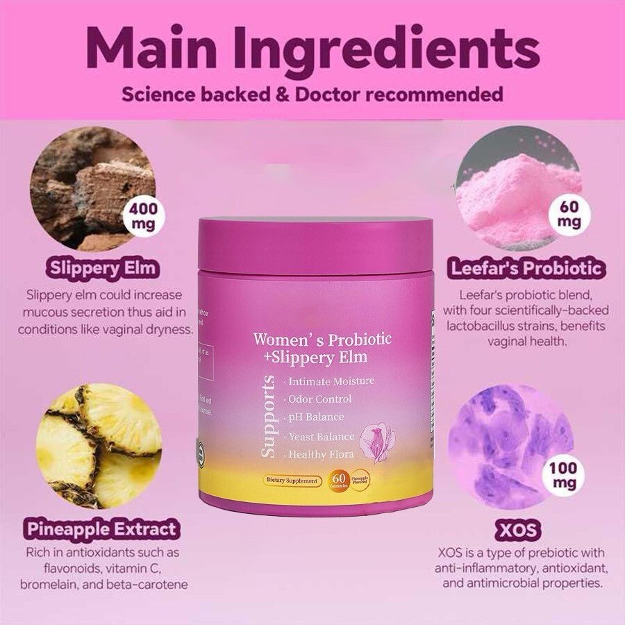 Women's Probiotic+Slippery Elm 60 Gummies - Image 3